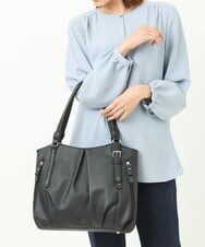 BPBES26160 MK MICHEL KLEIN BAG(MK ミッシェルクラン バッグ) 【2WAY】タックデザイントートバッグ ブラック