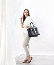 BPBEV22160 MK MICHEL KLEIN BAG(MK ミッシェルクラン バッグ) 【2WAY】ベルトハンドルスクエアトートバッグ ピンク