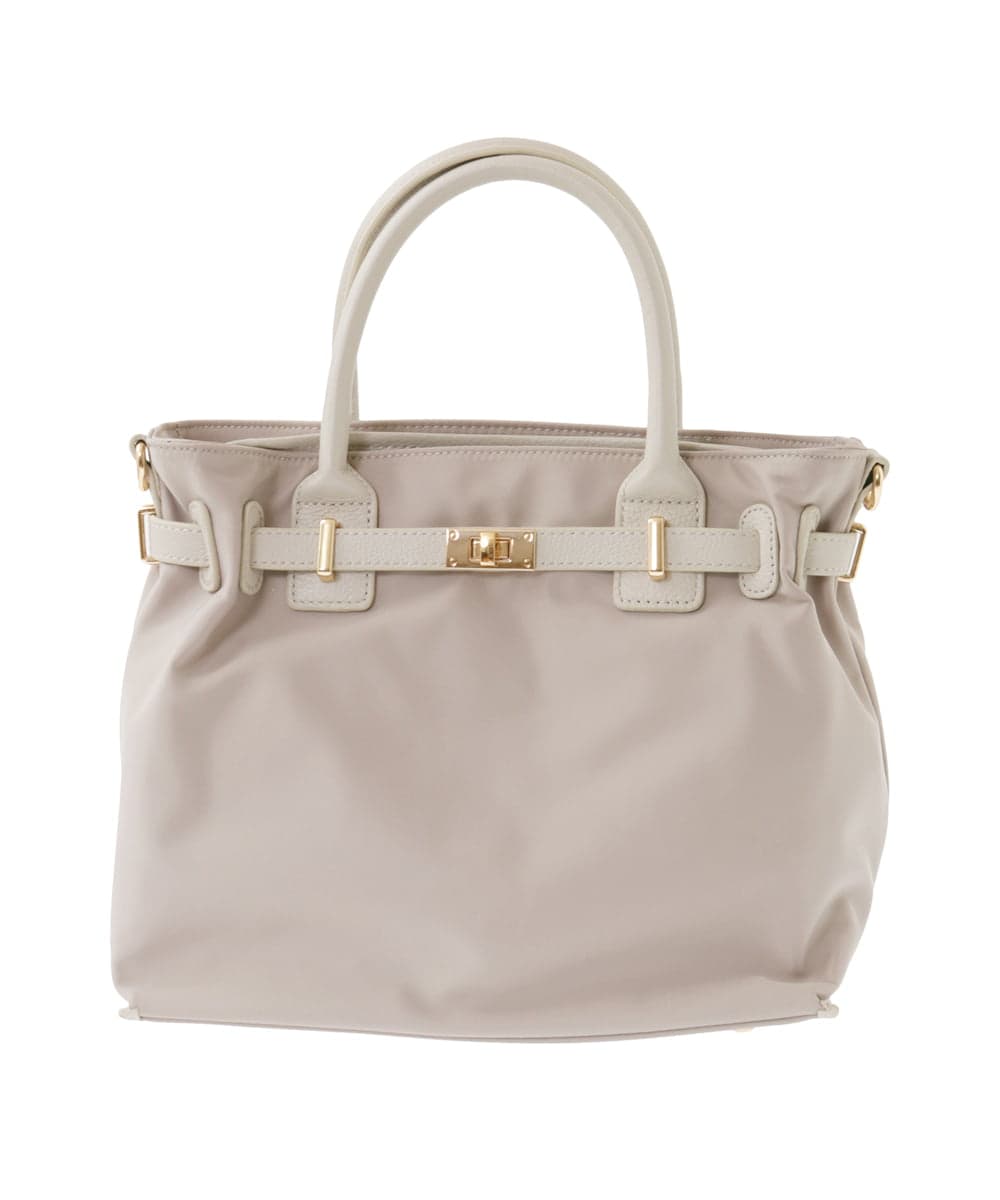 BPBGA32170 MK MICHEL KLEIN BAG(MK ミッシェルクラン バッグ) [撥水/2WAY]ベルトデザインスクエアバッグ ベージュ×レッド