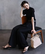 BPBGA32170 MK MICHEL KLEIN BAG(MK ミッシェルクラン バッグ) [撥水/2WAY]ベルトデザインスクエアバッグ ベージュ×レッド