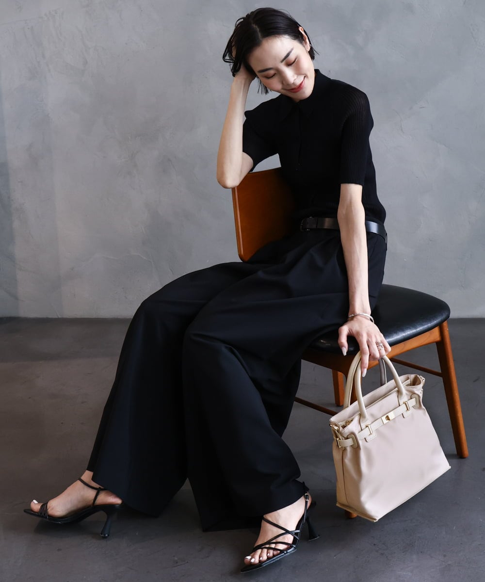BPBGA32170 MK MICHEL KLEIN BAG(MK ミッシェルクラン バッグ) [撥水/2WAY]ベルトデザインスクエアバッグ ベージュ×レッド
