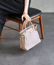 BPBGA32170 MK MICHEL KLEIN BAG(MK ミッシェルクラン バッグ) [撥水/2WAY]ベルトデザインスクエアバッグ ライトグレー
