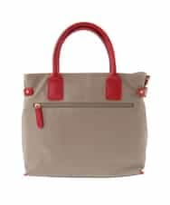 BPBGA32170 MK MICHEL KLEIN BAG(MK ミッシェルクラン バッグ) [撥水/2WAY]ベルトデザインスクエアバッグ ベージュ×レッド