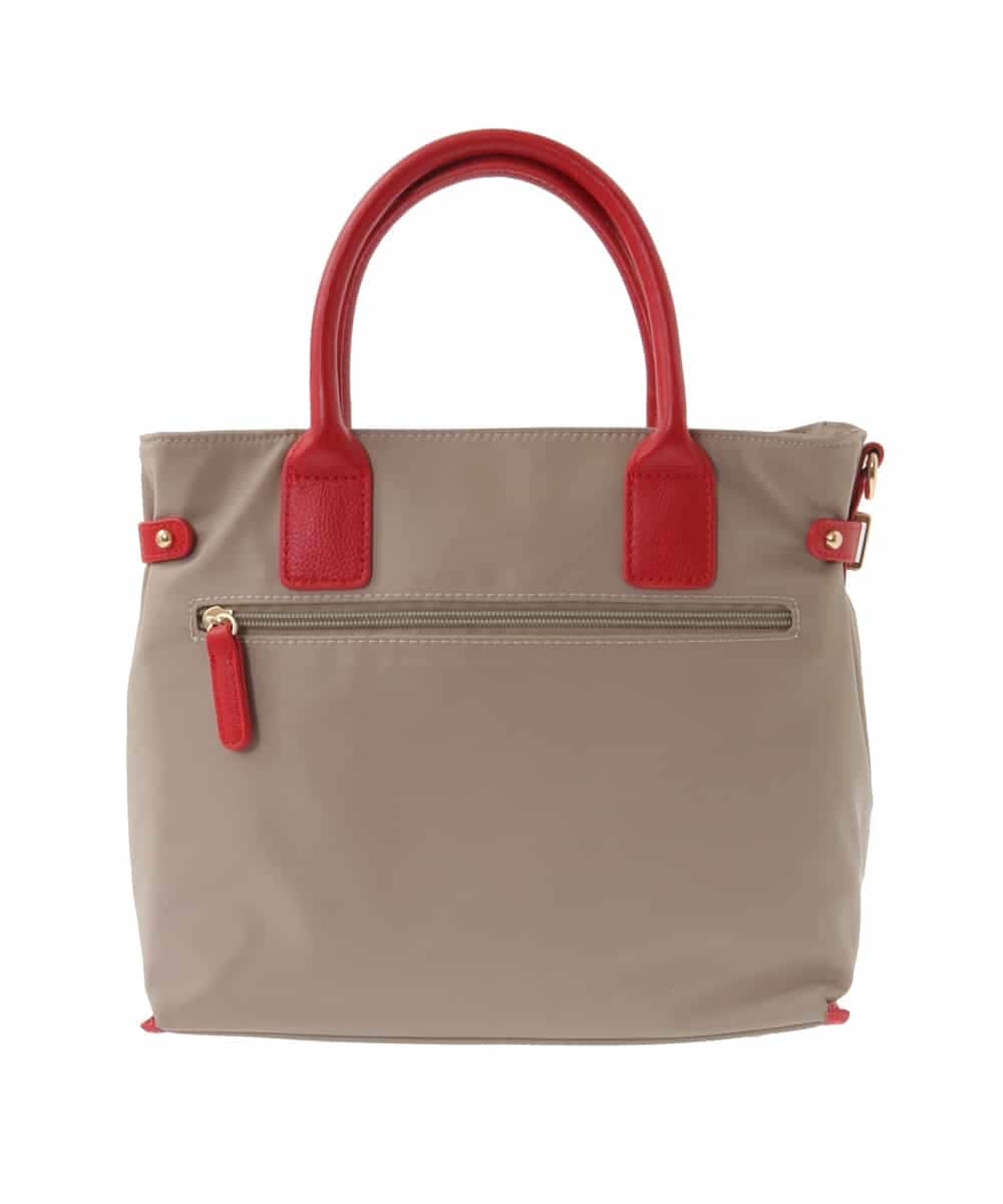 BPBGA32170 MK MICHEL KLEIN BAG(MK ミッシェルクラン バッグ) [撥水/2WAY]ベルトデザインスクエアバッグ ベージュ×レッド