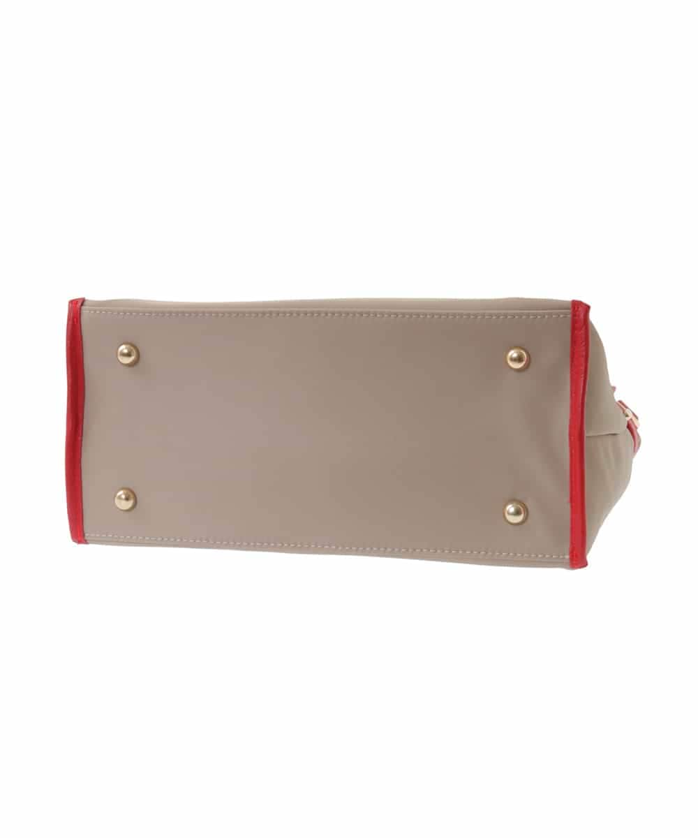BPBGA32170 MK MICHEL KLEIN BAG(MK ミッシェルクラン バッグ) [撥水/2WAY]ベルトデザインスクエアバッグ ベージュ×レッド