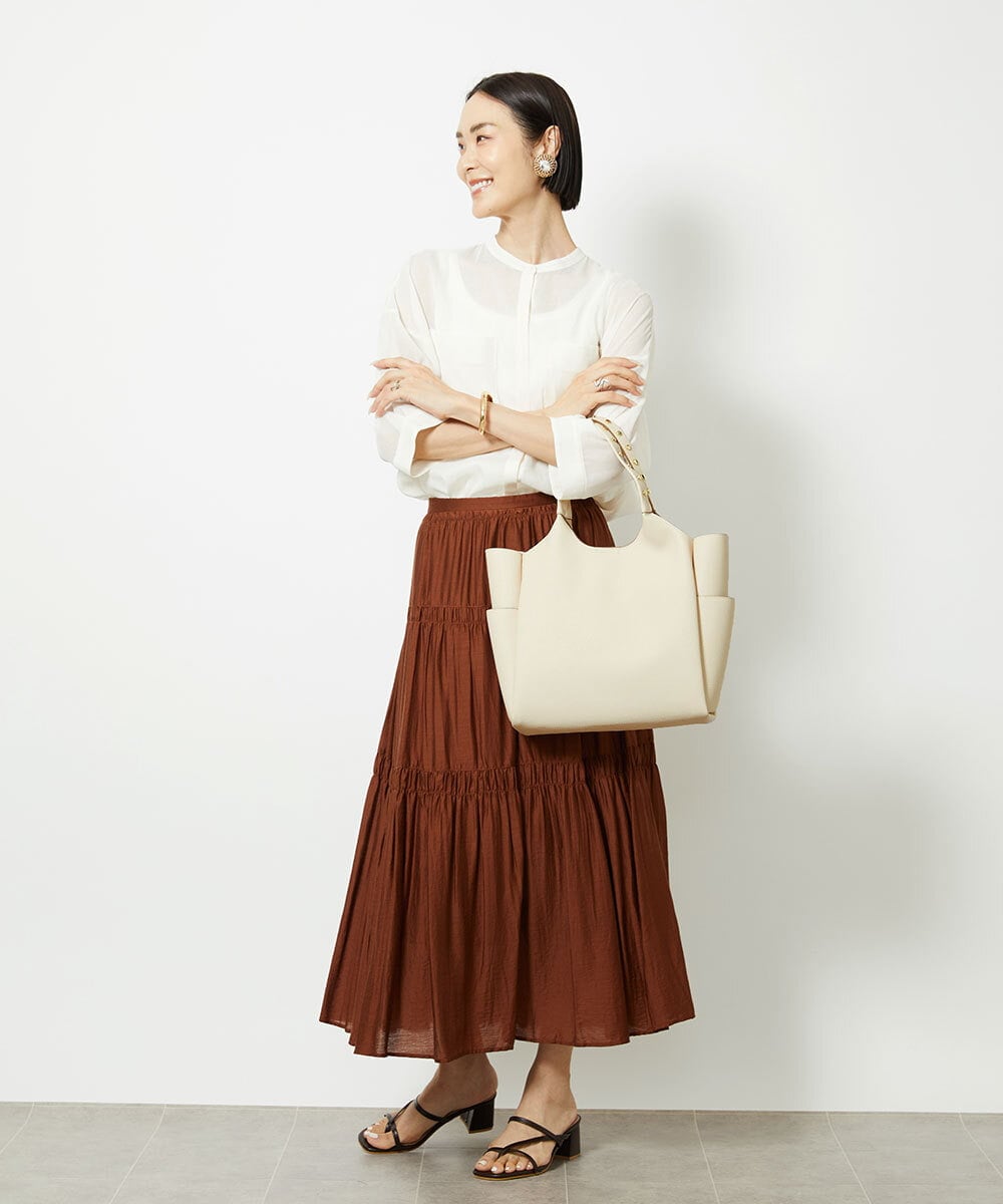 BPBGA61160 MK MICHEL KLEIN BAG(MK ミッシェルクラン バッグ) [A4収納]スタッズハンドルスクエアトートバッグ ブラック