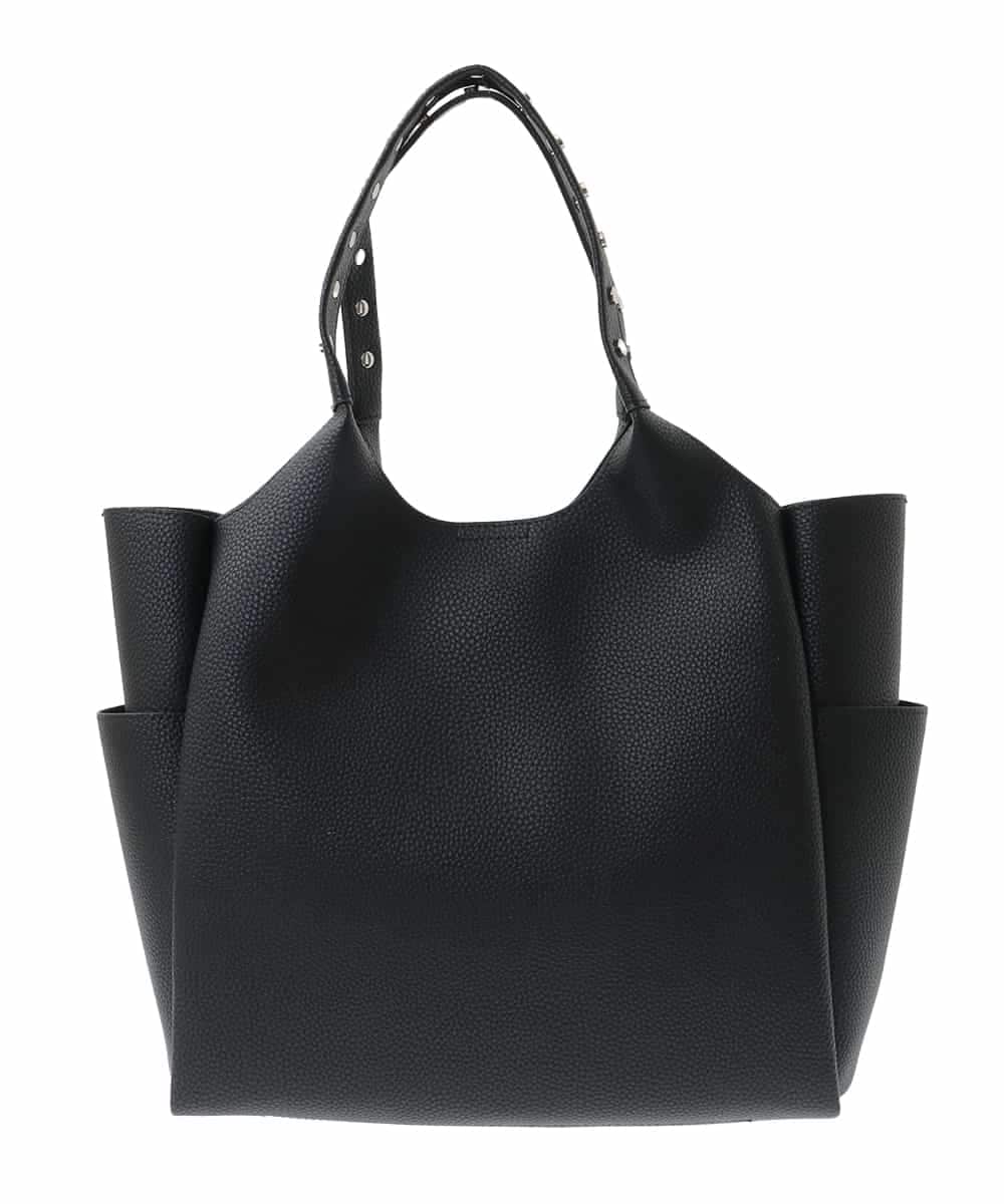 BPBGA61160 MK MICHEL KLEIN BAG(MK ミッシェルクラン バッグ) [A4収納]スタッズハンドルスクエアトートバッグ ブラック