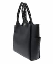 BPBGA61160 MK MICHEL KLEIN BAG(MK ミッシェルクラン バッグ) [A4収納]スタッズハンドルスクエアトートバッグ ブラック