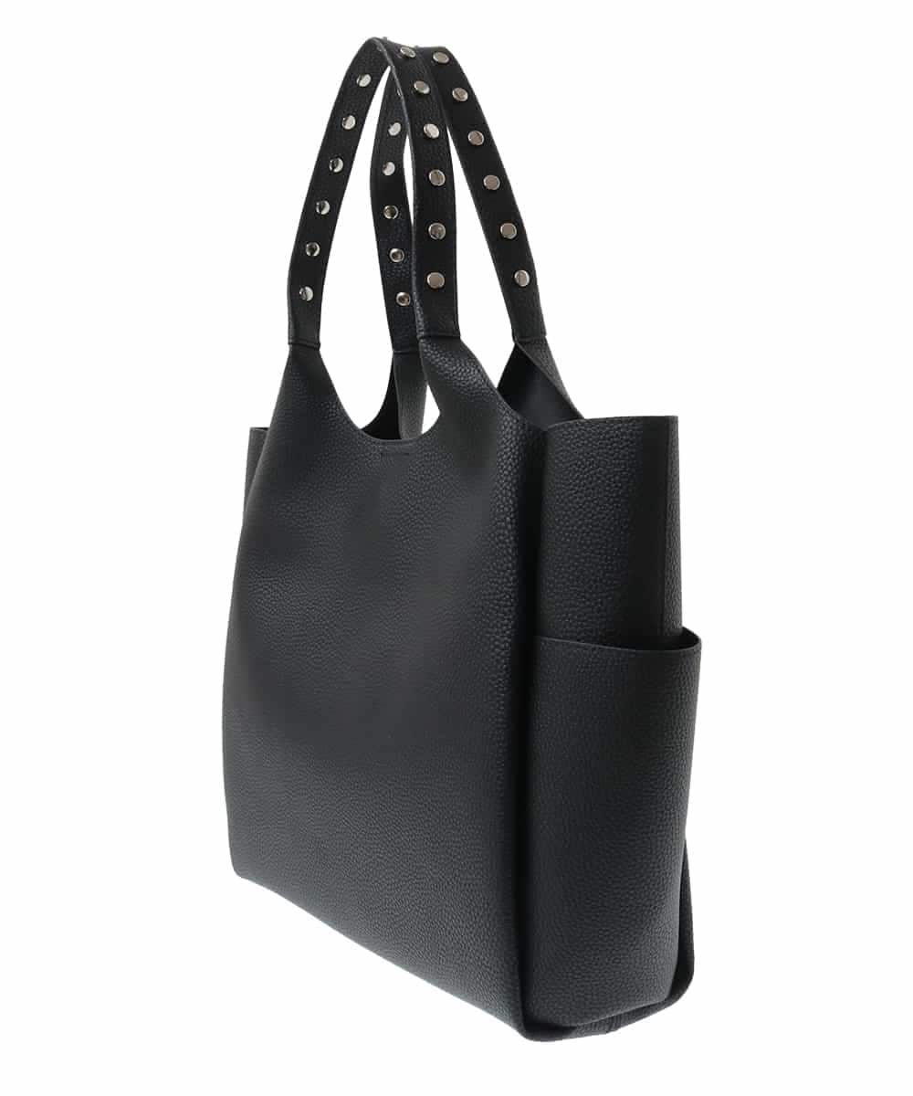 BPBGA61160 MK MICHEL KLEIN BAG(MK ミッシェルクラン バッグ) [A4収納]スタッズハンドルスクエアトートバッグ ブラック
