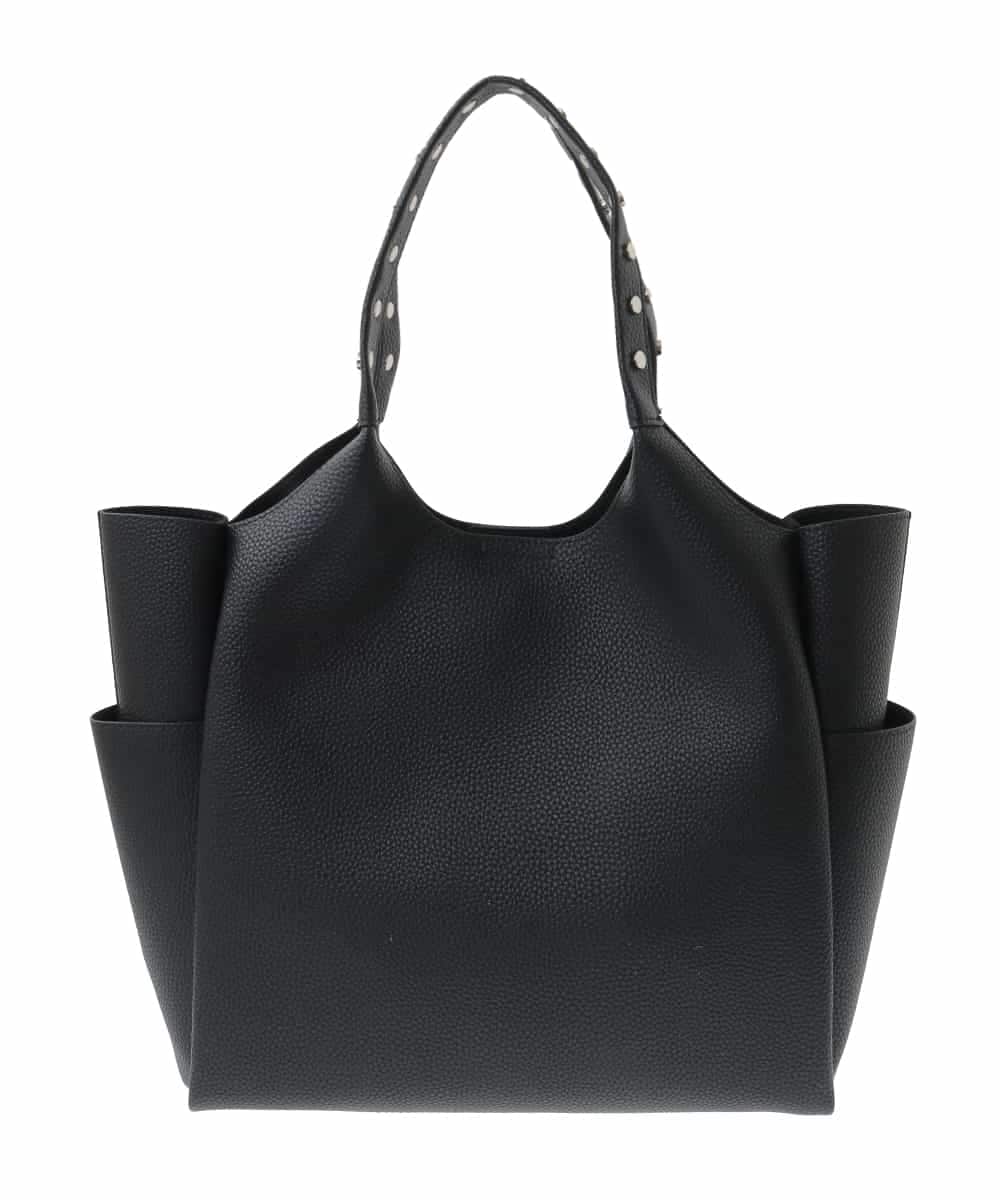 BPBGA61160 MK MICHEL KLEIN BAG(MK ミッシェルクラン バッグ) [A4収納]スタッズハンドルスクエアトートバッグ ブラック