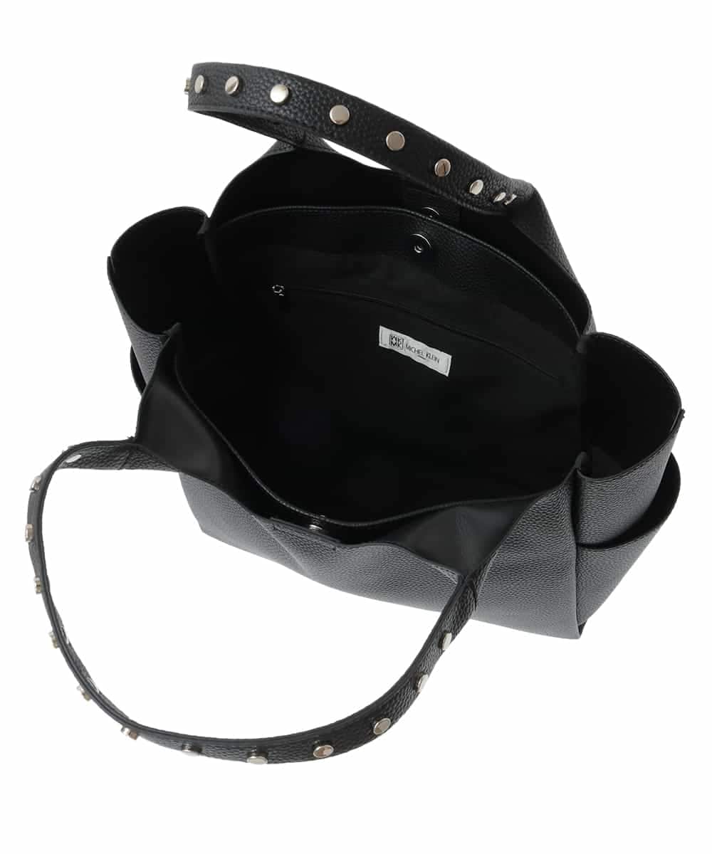 BPBGA61160 MK MICHEL KLEIN BAG(MK ミッシェルクラン バッグ) [A4収納]スタッズハンドルスクエアトートバッグ ブラック