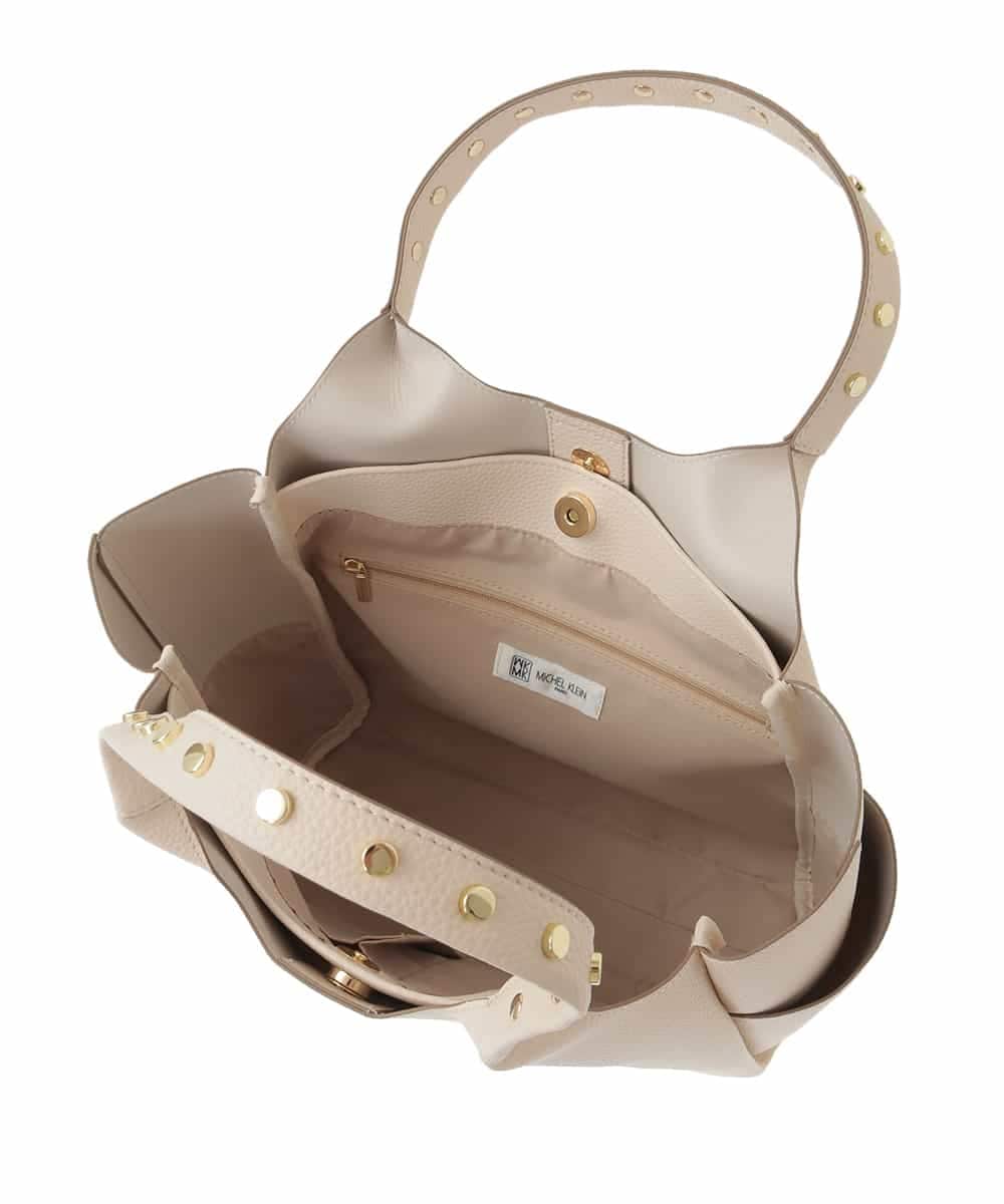 BPBGA61160 MK MICHEL KLEIN BAG(MK ミッシェルクラン バッグ) [A4収納]スタッズハンドルスクエアトートバッグ ブラック