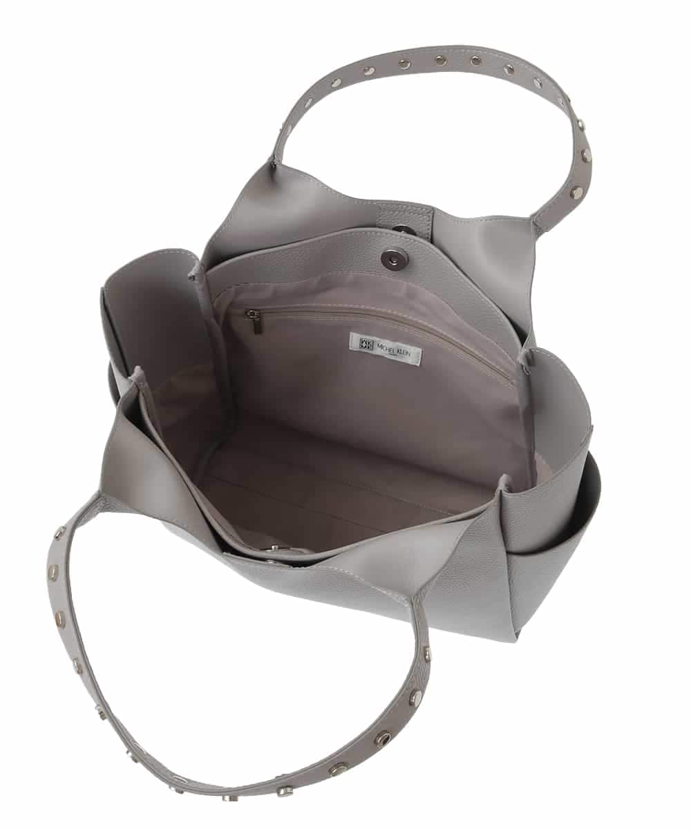 BPBGA61160 MK MICHEL KLEIN BAG(MK ミッシェルクラン バッグ) [A4収納]スタッズハンドルスクエアトートバッグ ブラック