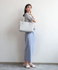BPBGD61160 MK MICHEL KLEIN BAG(MK ミッシェルクラン バッグ) [2WAY/A4収納可]合成皮革エンボスビジネストート ライトグレー