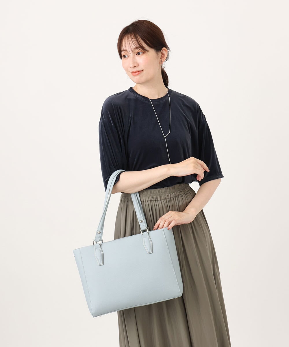 BPBGD61160 MK MICHEL KLEIN BAG(MK ミッシェルクラン バッグ) [2WAY/A4収納可]合成皮革エンボスビジネストート ブラック