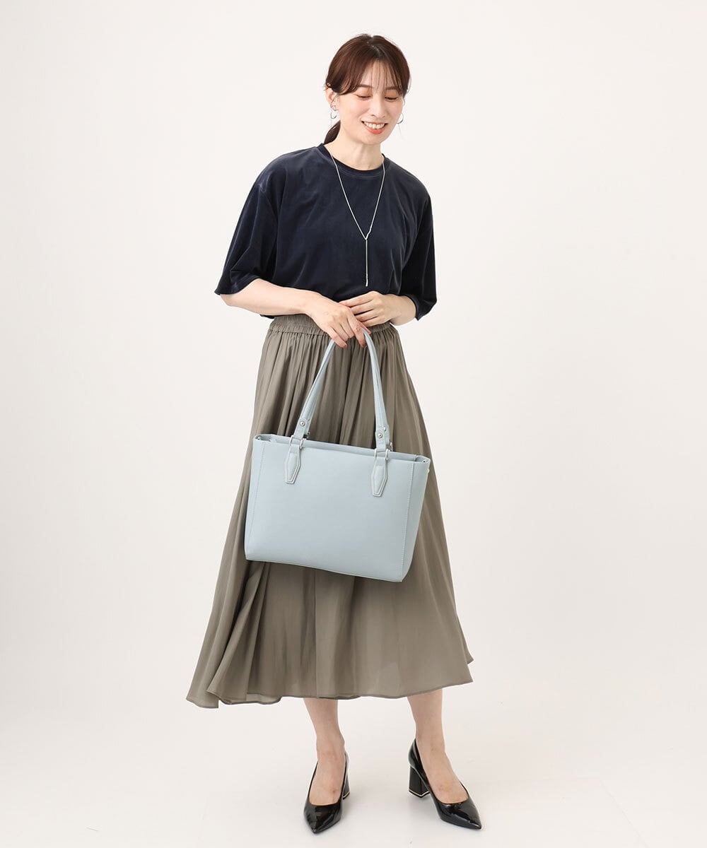 BPBGD61160 MK MICHEL KLEIN BAG(MK ミッシェルクラン バッグ) [2WAY/A4収納可]合成皮革エンボスビジネストート ブラック