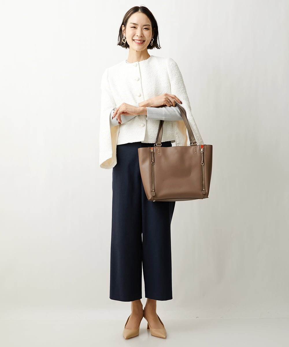BPBGS31160 MK MICHEL KLEIN BAG(MK ミッシェルクラン バッグ) ［インバッグ付き］パンチングスクエアトートバッグ ベージュ
