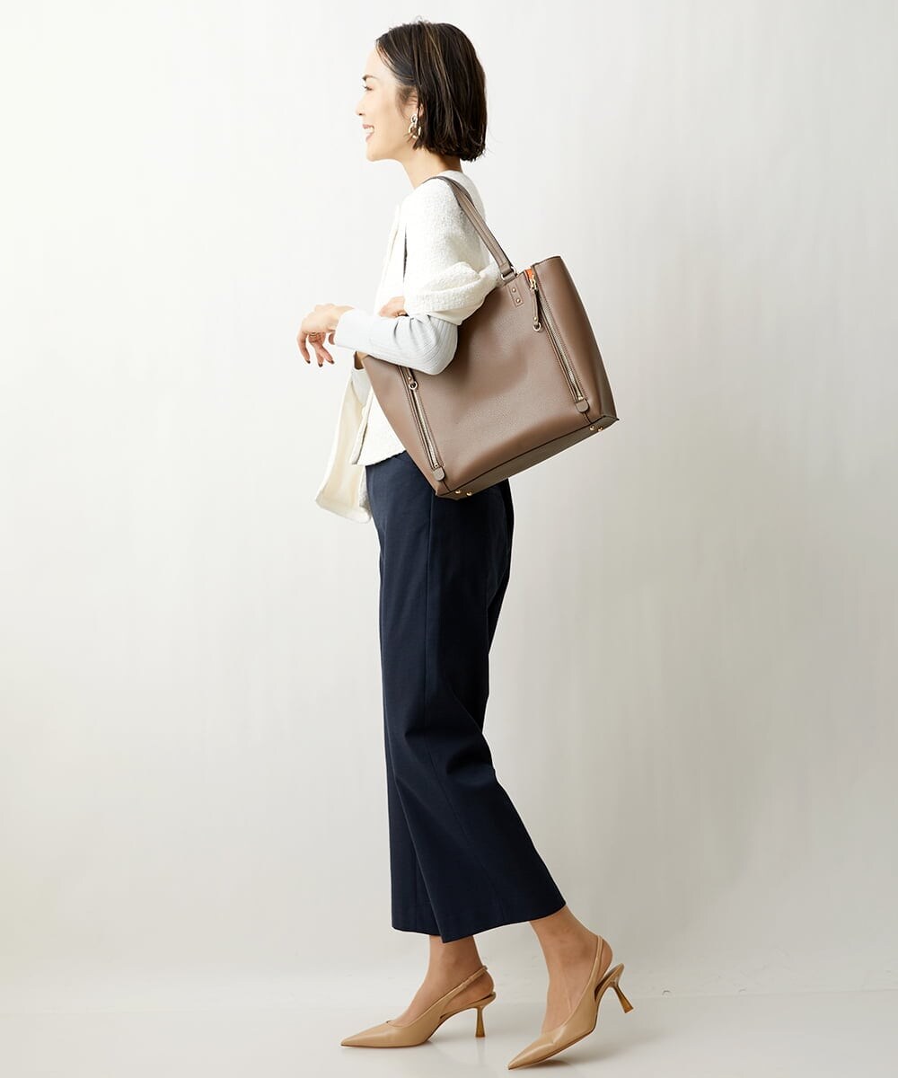 BPBGS31160 MK MICHEL KLEIN BAG(MK ミッシェルクラン バッグ) ［インバッグ付き］パンチングスクエアトートバッグ ベージュ