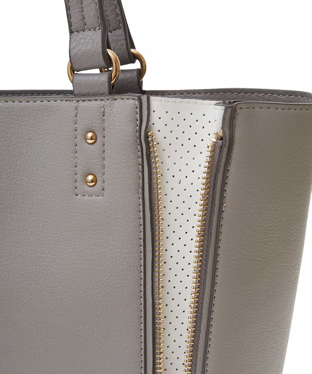 BPBGS31160 MK MICHEL KLEIN BAG(MK ミッシェルクラン バッグ) ［インバッグ付き］パンチングスクエアトートバッグ ベージュ