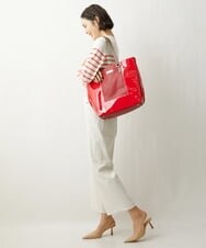 BPBGS38170 MK MICHEL KLEIN BAG(MK ミッシェルクラン バッグ) [2WAY/A4収納可能]エナメルデザインBIGトートバッグ レッド