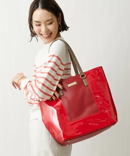BPBGS38170 MK MICHEL KLEIN BAG [2WAY]エナメルデザインBIGトートバッグ