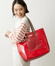 BPBGS38170 MK MICHEL KLEIN BAG(MK ミッシェルクラン バッグ) [2WAY/A4収納可能]エナメルデザインBIGトートバッグ レッド