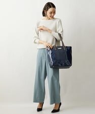 BPBGS38170 MK MICHEL KLEIN BAG(MK ミッシェルクラン バッグ) [2WAY/A4収納可能]エナメルデザインBIGトートバッグ ネイビー