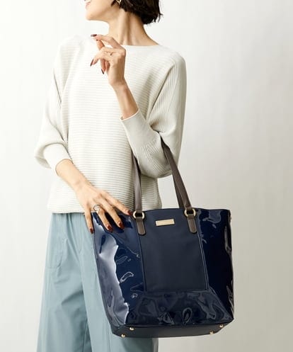BPBGS38170 MK MICHEL KLEIN BAG 【2WAY】エナメルデザインBIGトートバッグ