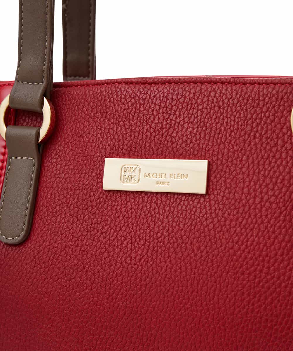 BPBGS38170 MK MICHEL KLEIN BAG(MK ミッシェルクラン バッグ) [2WAY/A4収納可能]エナメルデザインBIGトートバッグ レッド