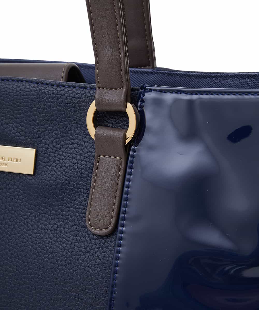 BPBGS38170 MK MICHEL KLEIN BAG(MK ミッシェルクラン バッグ) [2WAY/A4収納可能]エナメルデザインBIGトートバッグ レッド