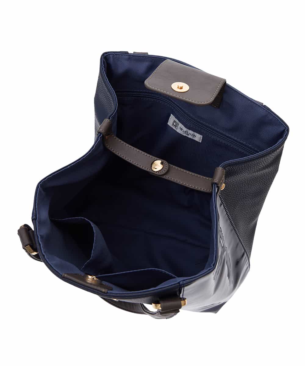 BPBGS38170 MK MICHEL KLEIN BAG(MK ミッシェルクラン バッグ) [2WAY/A4収納可能]エナメルデザインBIGトートバッグ レッド