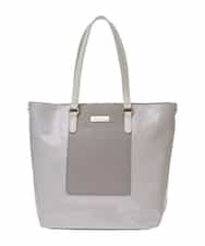 BPBGS38170 MK MICHEL KLEIN BAG(MK ミッシェルクラン バッグ) [2WAY/A4収納可能]エナメルデザインBIGトートバッグ グレー
