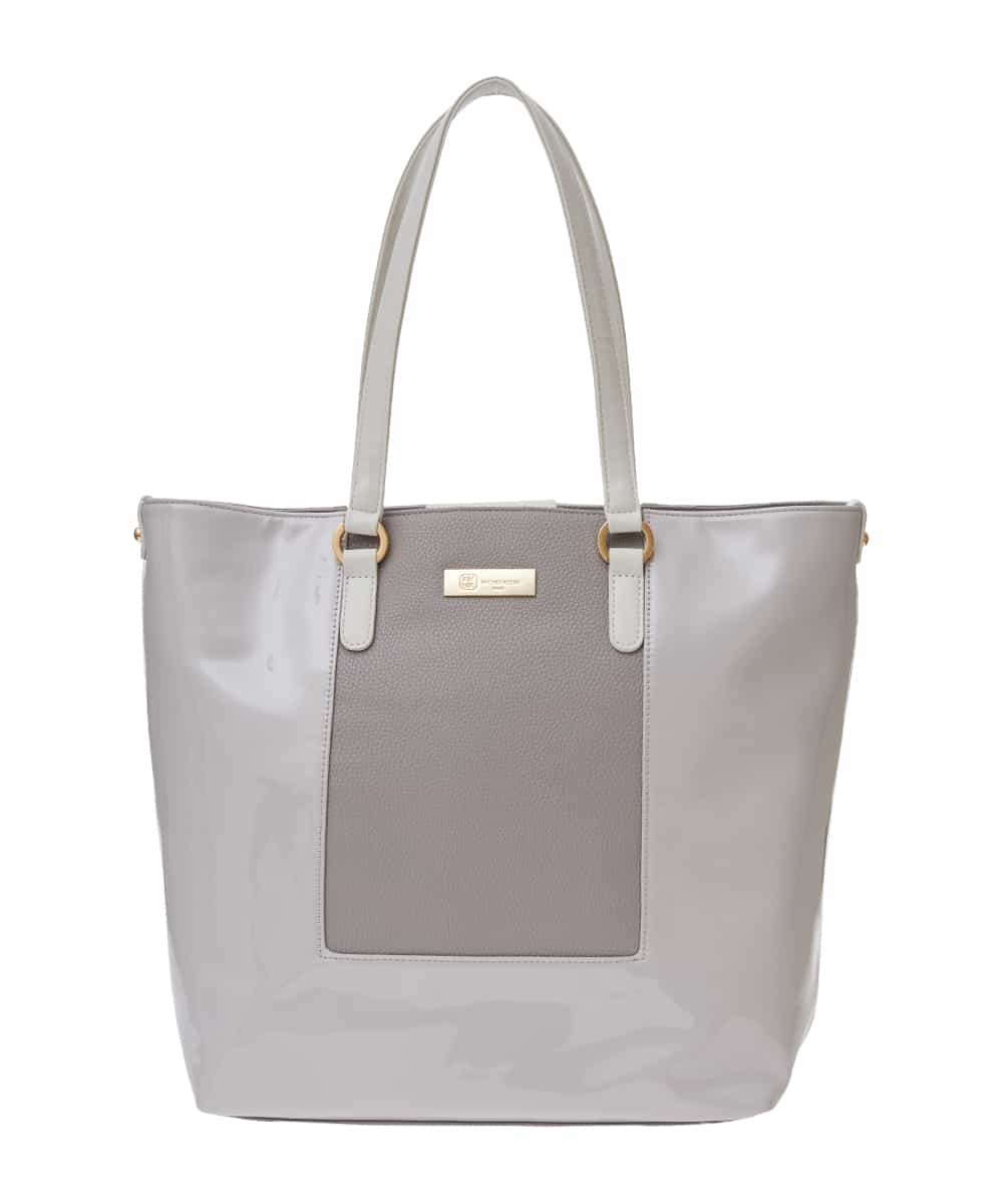 BPBGS38170 MK MICHEL KLEIN BAG(MK ミッシェルクラン バッグ) [2WAY/A4収納可能]エナメルデザインBIGトートバッグ グレー