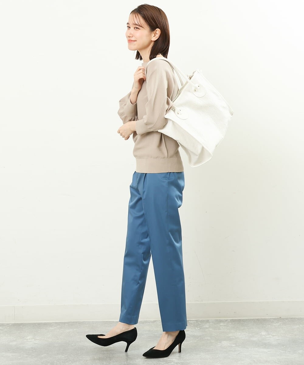 BPBGS39160 MK MICHEL KLEIN BAG(MK ミッシェルクラン バッグ) [A4サイズ対応]パイピングデザインスクエアトートバッグ アイボリー