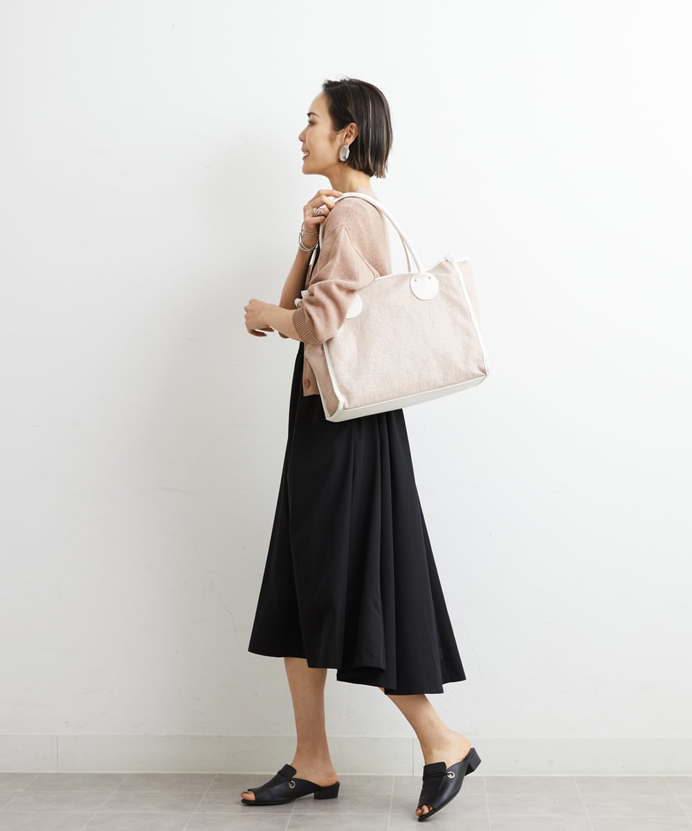 BPBGS39160 MK MICHEL KLEIN BAG(MK ミッシェルクラン バッグ) [A4サイズ対応]パイピングデザインスクエアトートバッグ ベージュ