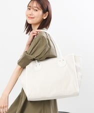 BPBGS39160 MK MICHEL KLEIN BAG(MK ミッシェルクラン バッグ) [A4サイズ対応]パイピングデザインスクエアトートバッグ シルバー