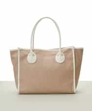 BPBGS39160 MK MICHEL KLEIN BAG(MK ミッシェルクラン バッグ) [A4サイズ対応]パイピングデザインスクエアトートバッグ ベージュ