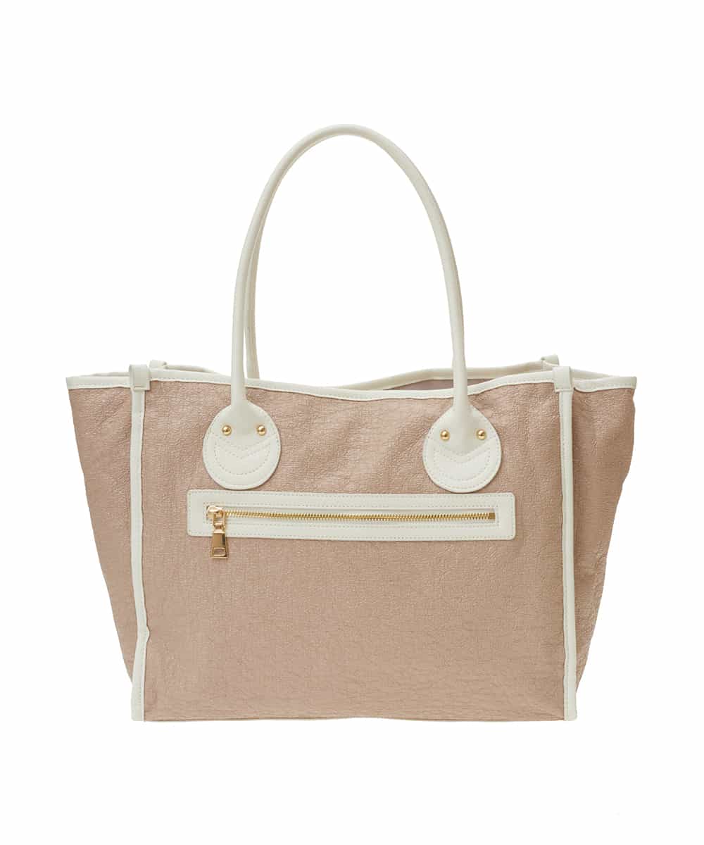 BPBGS39160 MK MICHEL KLEIN BAG(MK ミッシェルクラン バッグ) [A4サイズ対応]パイピングデザインスクエアトートバッグ ベージュ