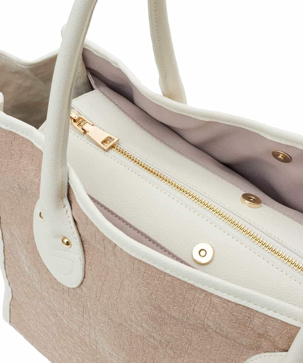 BPBGS39160 MK MICHEL KLEIN BAG(MK ミッシェルクラン バッグ) [A4サイズ対応]パイピングデザインスクエアトートバッグ ベージュ