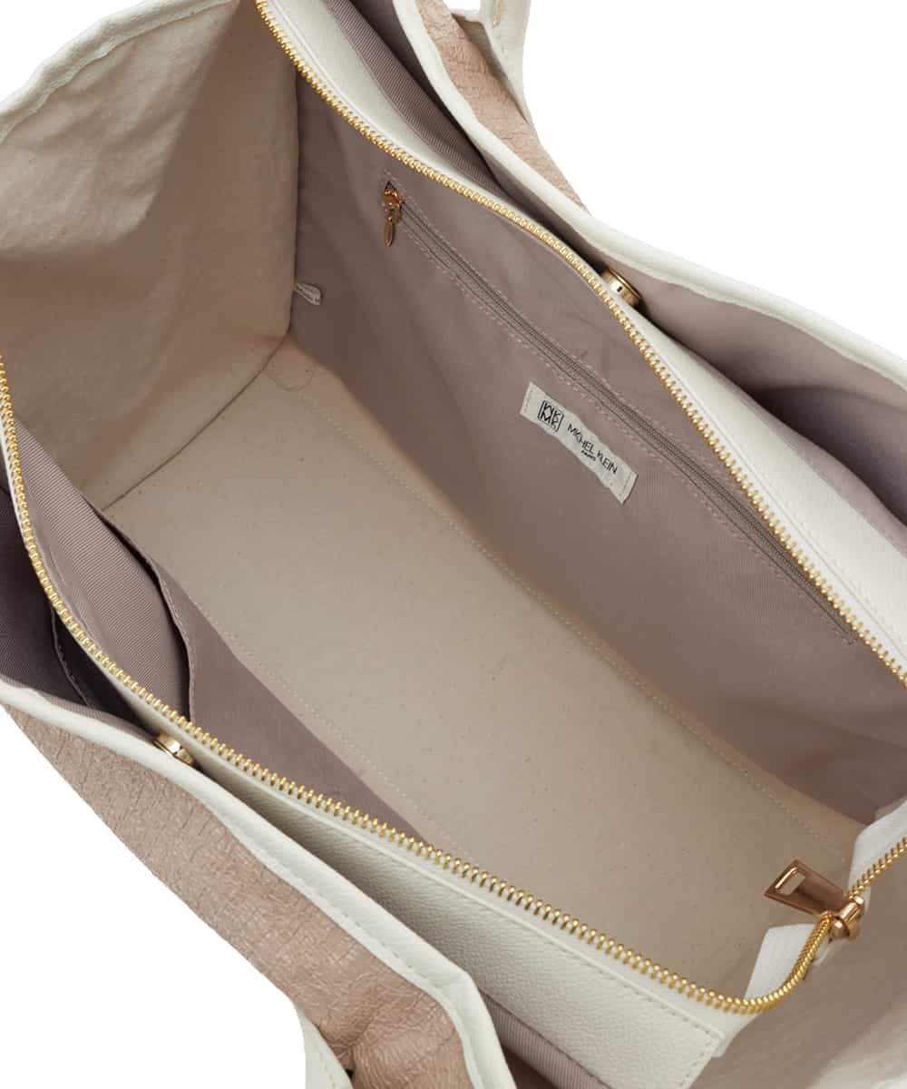 BPBGS39160 MK MICHEL KLEIN BAG(MK ミッシェルクラン バッグ) [A4サイズ対応]パイピングデザインスクエアトートバッグ ベージュ