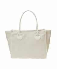 BPBGS39160 MK MICHEL KLEIN BAG(MK ミッシェルクラン バッグ) [A4サイズ対応]パイピングデザインスクエアトートバッグ シルバー