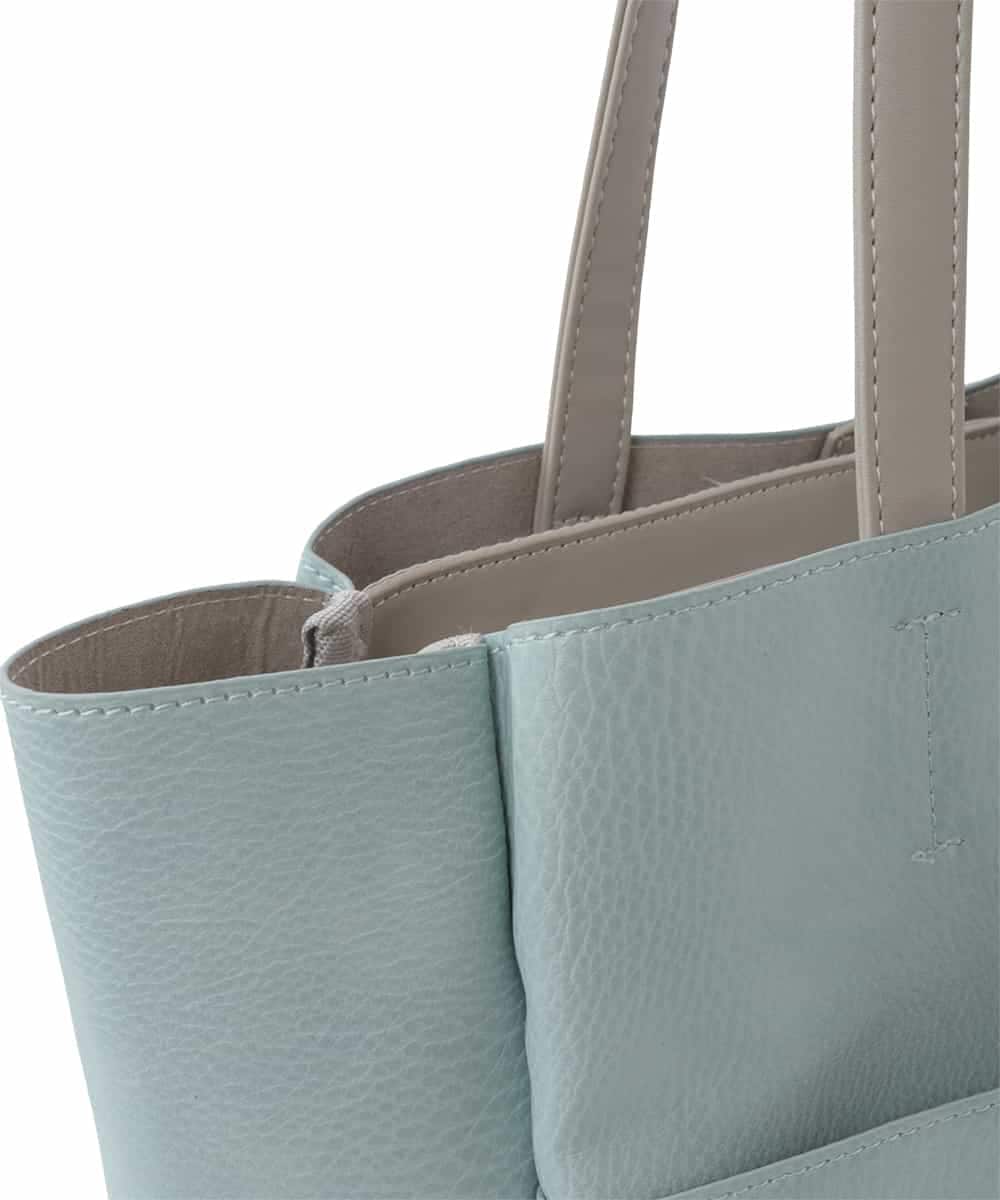 BPBGS62140 MK MICHEL KLEIN BAG(MK ミッシェルクラン バッグ) [A4サイズ対応]フェイクレザーデザイントートバッグ ライトブルー