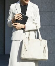 BPBGV31160 MK MICHEL KLEIN BAG(MK ミッシェルクラン バッグ) [2WAY/通勤におすすめ]サイドファスナーエレガントスクエアバッグ アイボリー
