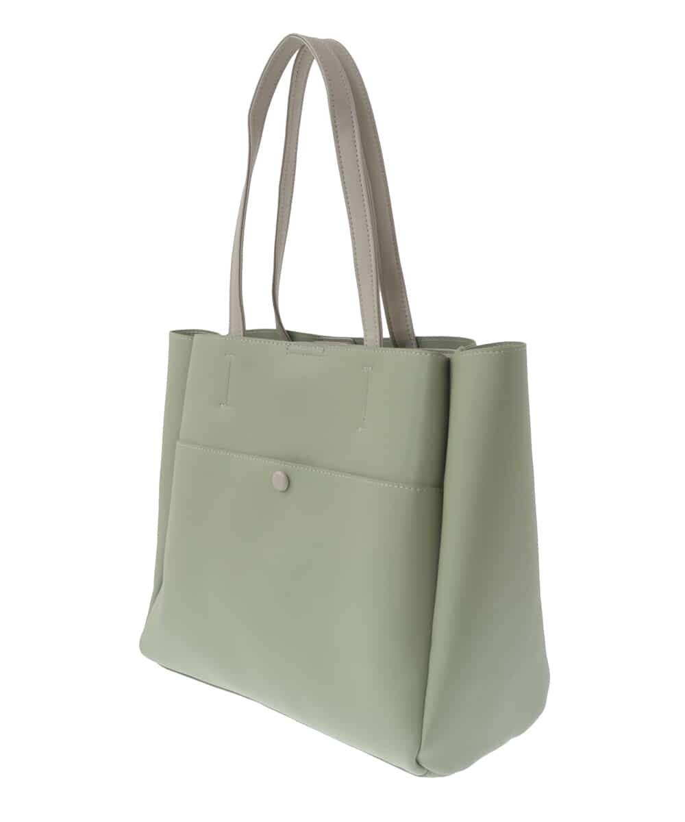 BPBGV32150 MK MICHEL KLEIN BAG(MK ミッシェルクラン バッグ) [収納力◎]ナチュラルバイカラースクエアトートバッグ グリーン