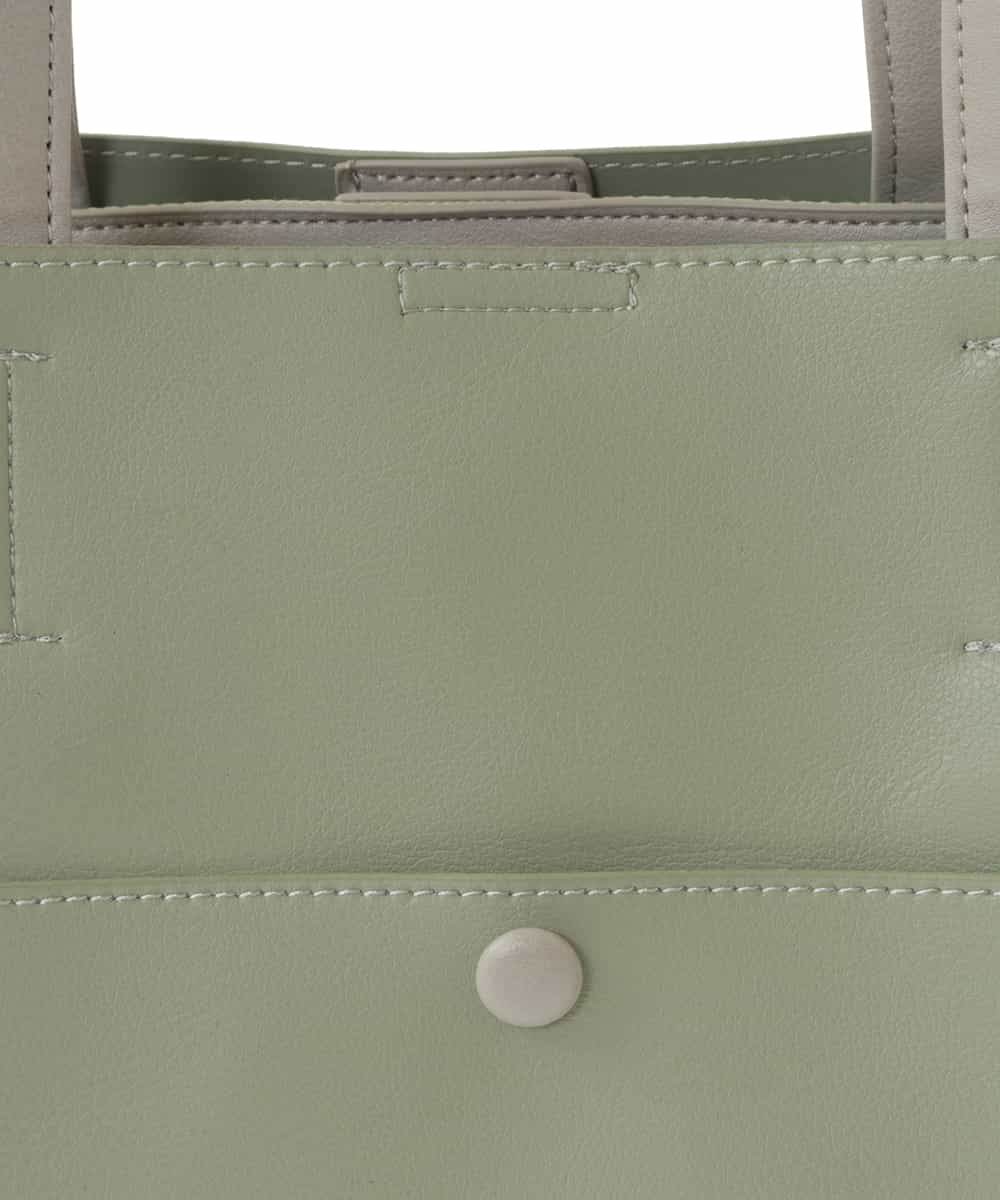 BPBGV32150 MK MICHEL KLEIN BAG(MK ミッシェルクラン バッグ) [収納力◎]ナチュラルバイカラースクエアトートバッグ グリーン