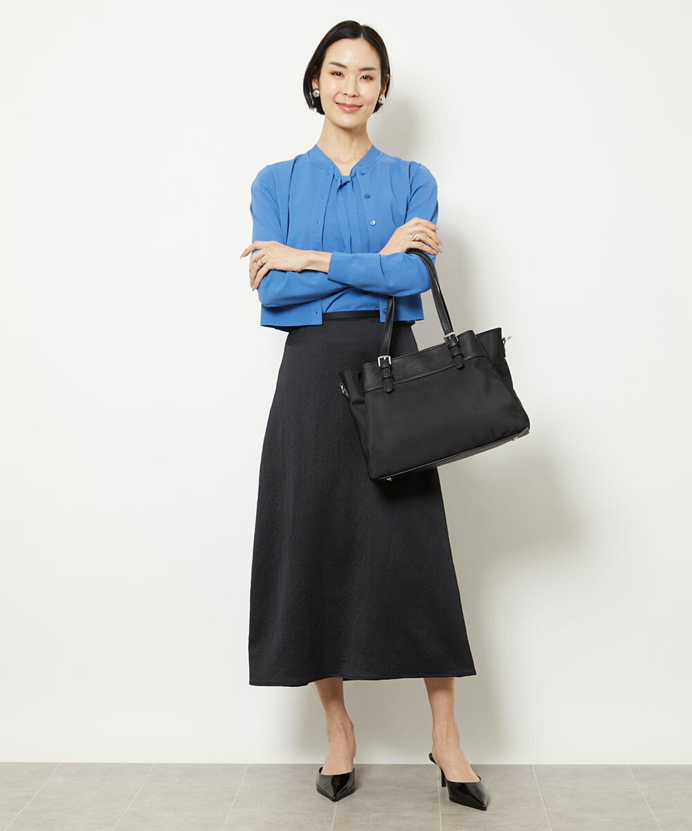 BPBGV33160 MK MICHEL KLEIN BAG(MK ミッシェルクラン バッグ) [2WAY/撥水加工]異素材切り替えベルトアクセントトートバッグ アイボリー