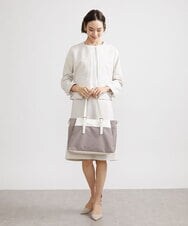 BPBGV33160 MK MICHEL KLEIN BAG(MK ミッシェルクラン バッグ) [2WAY/撥水加工]異素材切り替えベルトアクセントトートバッグ アイボリー