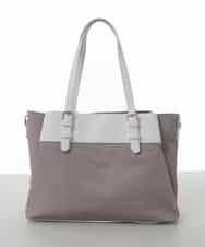 BPBGV33160 MK MICHEL KLEIN BAG(MK ミッシェルクラン バッグ) [2WAY/撥水加工]異素材切り替えベルトアクセントトートバッグ アイボリー