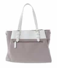BPBGV33160 MK MICHEL KLEIN BAG(MK ミッシェルクラン バッグ) [2WAY/撥水加工]異素材切り替えベルトアクセントトートバッグ アイボリー