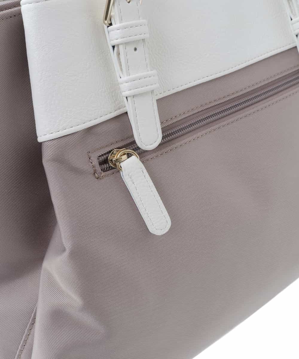 BPBGV33160 MK MICHEL KLEIN BAG(MK ミッシェルクラン バッグ) [2WAY/撥水加工]異素材切り替えベルトアクセントトートバッグ アイボリー